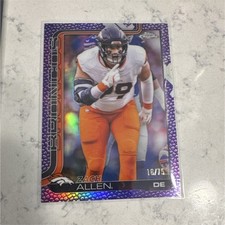 2025 Topps Chrome Zach Allen 16/75 Serial Numbered Purple Denver Broncos #95 NFL