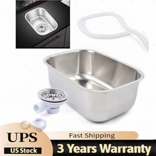 Small Stainless Steel Narrow Rectangle Undermount Sink Compact Bar Sink Kitchen