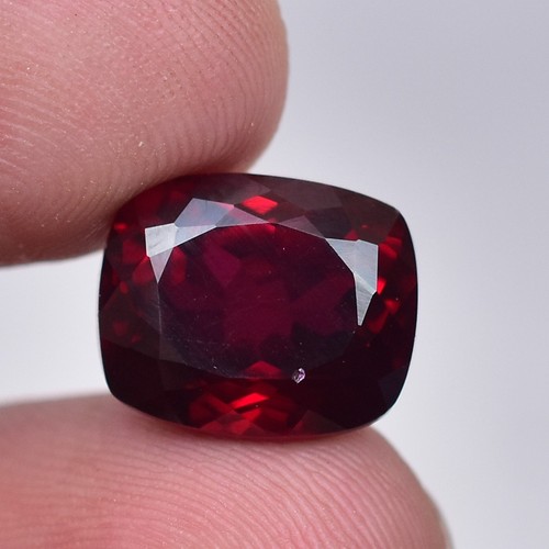 Natural Certified 13.10 Ct Blood Red Garnet Tanzania Cushion Cut Loose Gemstone - Picture 4 of 5
