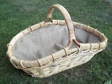 Kaminkorb, Zeitungskorb, Holzkorb, Riesenkorb aus Rattan, hell naturfarbig