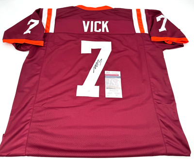 MICHAEL VICK VIRGINIA TECH SIGNED CUSTOM MAROONE TB JERSEY JSA