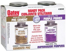 Oatey 30246 PVC Regular Cement and 4-Ounce NSF Purple Primer Handy Pack 1-PACK 