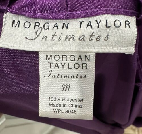 Morgan Taylor Intimates M viola Y2K abito di seta notte sexy lingerie slip e accappatoio - Foto 7 di 8