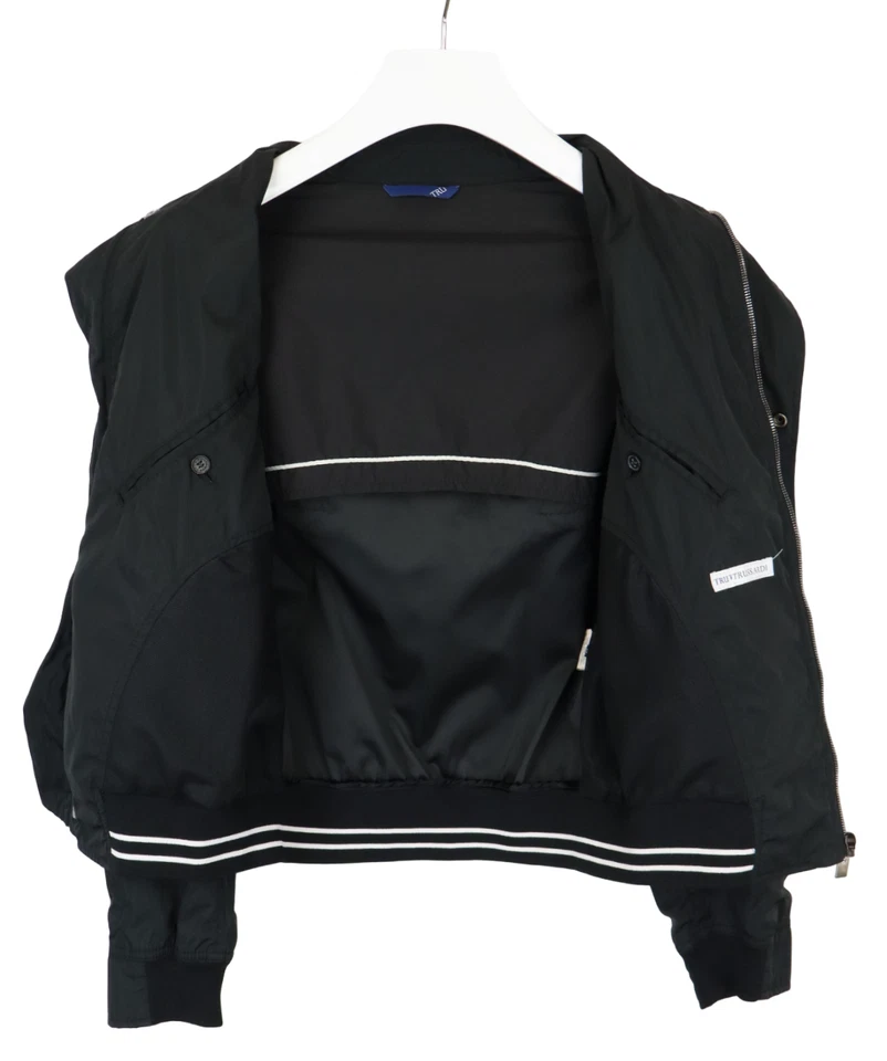 Trussardi Jacket Men (EU) 50 Full Zipper Polo Collar Light Black - Image 2 of 4