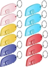 12 Pack Mini Box Cutter Portable Mini Keychain Box Cutter with Auto Retractable