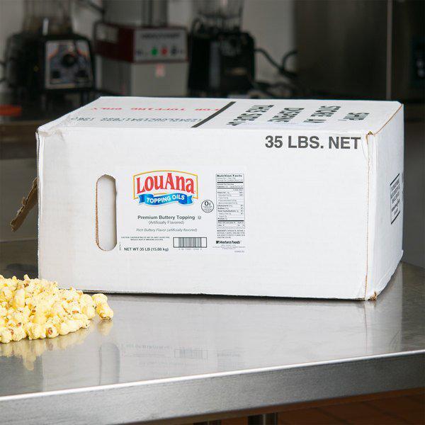 Butter Flavored Topping Oil LouAna 35 lb. Bag-in-Box Soybean Oil Cooking Frying