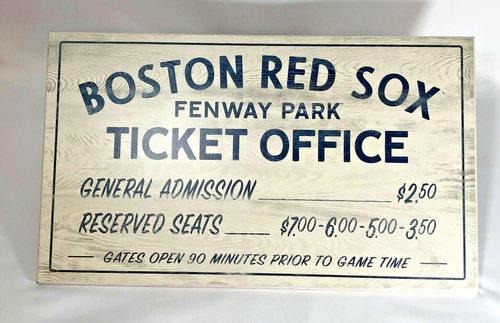 Boston Red Sox Fenway Park Ticket Office Sign 10x17 Wood Display Type FREESHIP - Picture 2 of 3