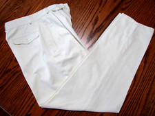 VTG Ms Organically Grown 100 Cotton Women's Cream Pleated Front Pants Size 6