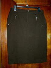 RALPH LAUREN BROWN PENCIL SKIRT ZIPPER DETAIL SZ 4 1219