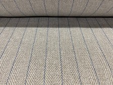 Jamerson Herringbone Stripe Grey/Blue 140 cm wide Upholstery/Curtain Fabric 