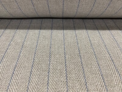 Jamerson Herringbone Streifen grau/blau 140 cm breit Polster/Gardinenstoff 