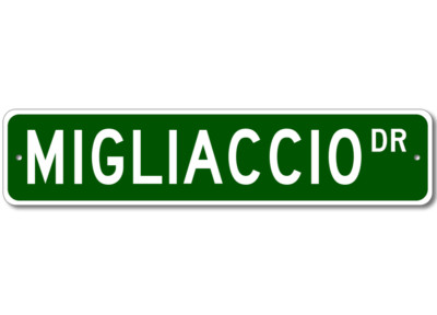 Custom Last Name Drive Street Sign MIGLIACCIO Personalized Aluminum Metal Plaque