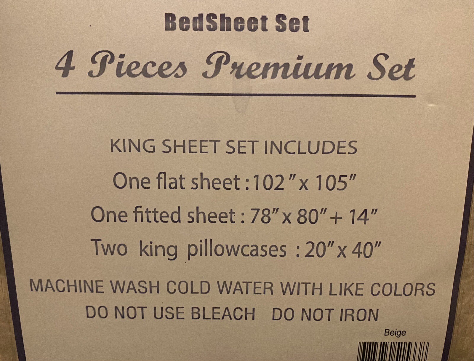 Lux Decor Collection 1800 Series  4 Piece King Sheet Set