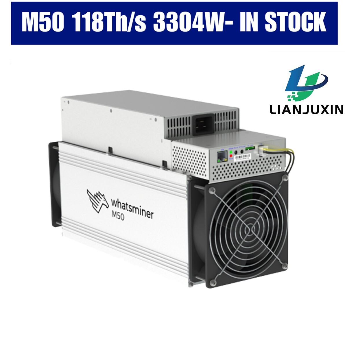 New Whatsminer M50 118TH/s 3304W SHA-256 BTC Bitcoin Miner ASIC
