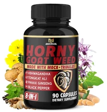 BMVINVOL Horny Goat Weed Capsules with Maca, Ginseng, Tribulus Terrestris, Ashwa