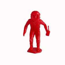 Vintage 1960s Marx MPC Plastic Space Man Astronaut Toy Figure Red Walkie Talkie