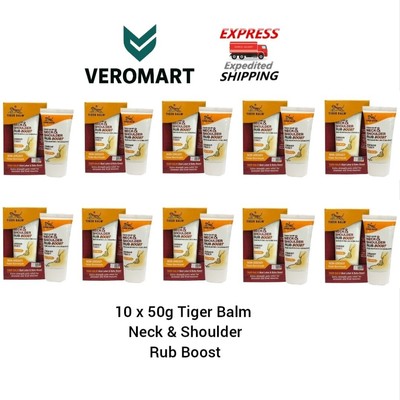 10xTiger Balm Neck & Shoulder Rub Boost 50g Extra Strength Pain Relief - Express