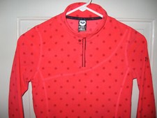 ROXY GIRLS DRY-FLIGHT TECHNOLOGY 1/4 ZIP FLEECE SZ 12 ROSE RED LIGHTWEIGHT POLY