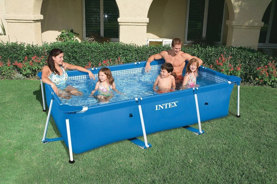 Intex 86" x 23" Rectangular Frame Above Ground Outdoor Swimming Pool NEW - Image 2 of 4