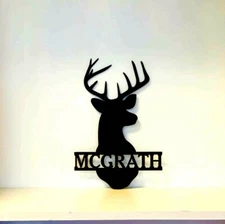 Personalized Deer Antler Metal name sign Home  Decorative Wall Art Best Gift