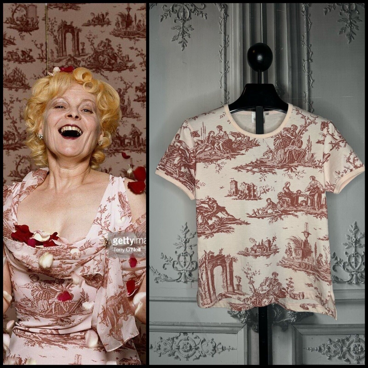 SS1996 Vivienne Tam SHIRT TOP カットソー Vivienne Westwood - SS1996 - Toile Printed Pink T-Shirt | eBay