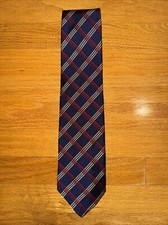 Brooks Brothers Plaid Tie 4 Inch Width Woven In England Made In USA