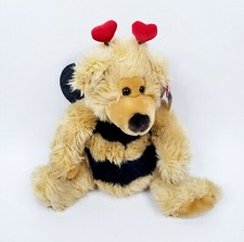 Russ Bear Plush Stuffed Animal Brown Bumble Bee Breezy Red Heart Wing Tag
