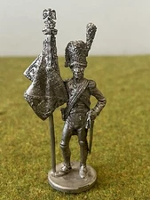 54mm Napoleonic Miniature French Imperial Guard Standard Bearer.  EK Castings Ru