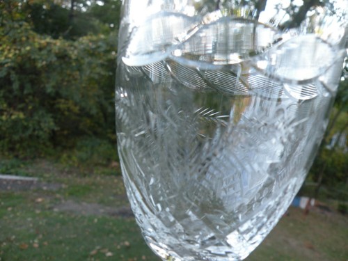 Stunning Vintage Etched Crystal water Goblets SEVEN - Picture 11 of 12