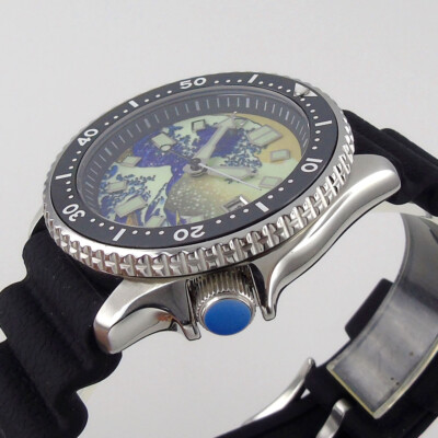 41mm Tandorio Kanagawa Surfing Dial Sapphire NH35A Automatic Diving Mens Watch