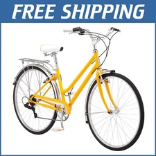 Hybrid Bicycle for Adults - 700c Wheels, Step-Through Frame, 7-Speed