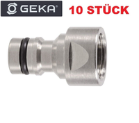 "10 StÜCk Geka Plus-Stecksystem Messing Vernickelt Hahnstecker 1/2\" Ig 19,17 Mm"