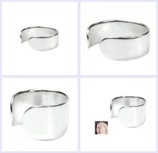 925 Sterling Silver Round Plain Ring Clip-on Cuff Earrings / Ear Wrap