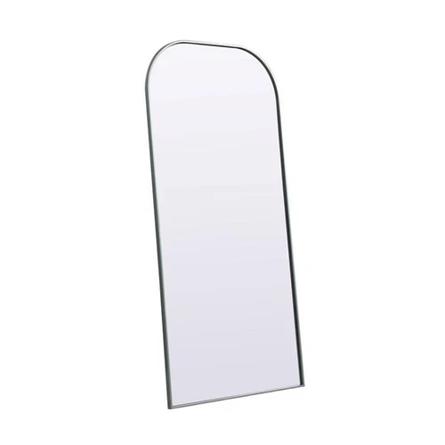 Elegant Decor Blaire 32x66" Arch Modern Wood/Iron Full Length Mirror in Silver - Picture 3 of 8