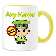 Personalised Gift Lollipop Man Mug Money Box Cup Old Traffic Stop School Patrols