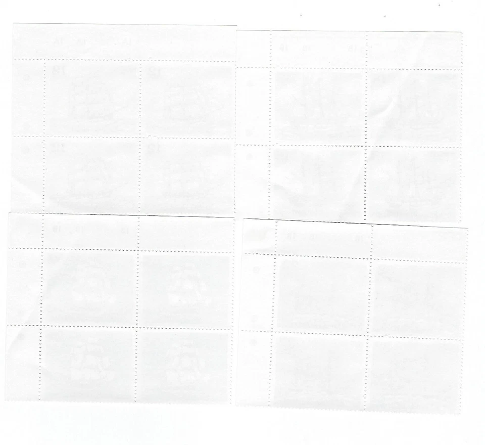 1981 SAMOA SAILING SHIPS PART III Complete Set OF 4 in Corner Blocks of 4 MNH - Image 2 of 3