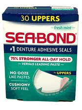 Sea Bond Upper Fresh Mint Denture Adhesive Seals 30ct