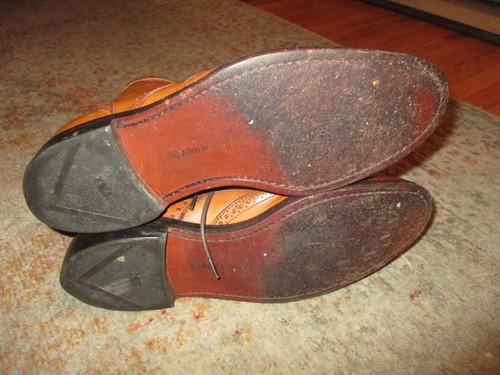 ALLEN EDMONDS WINGTIP BOOTS Leder hellbraun Dalton selten schmal Herren Größe 10 B - Bild 7 von 9