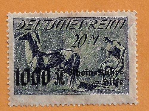 due francobolli Impero tedesco inflazione 1923, 20M 1000M - Foto 5 di 8