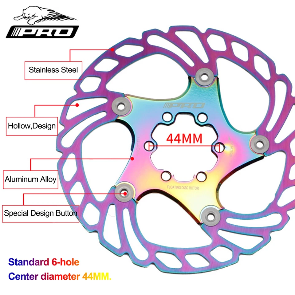 2PC Floating Rotors 140/160/180/203mm Bike Disc Brake Rotor 6 Bolts fit Shimano - Image 3 of 4