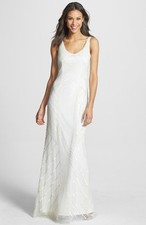 NWOT ivory Adrianna Papell long beaded Gown size 10