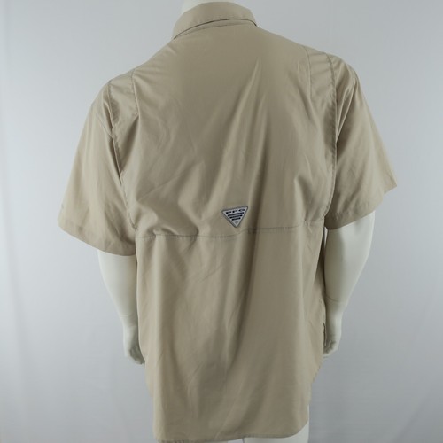 Columbia PFG Men's Fishing Vented Short Sleeve Shirt Size Large Khaki - Picture 7 of 10