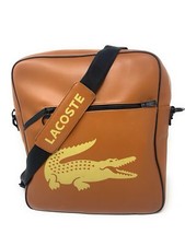 RARE  LACOSTE Shoulder Bag / Messenger Crossover Bag w/ Logo 80's Brown