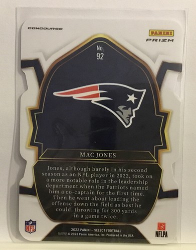 2022 PANINI PRIZM SELECT MAC JONES REFRACTOR #92 PATRIOTS MSK - Bild 2 von 2