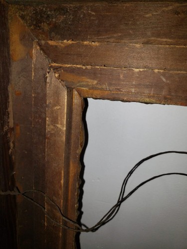 Antica cornice vittoriana in legno decorato dorato per opera d'arte 16x20, 27,5x31,5 esterno - Foto 13 di 15