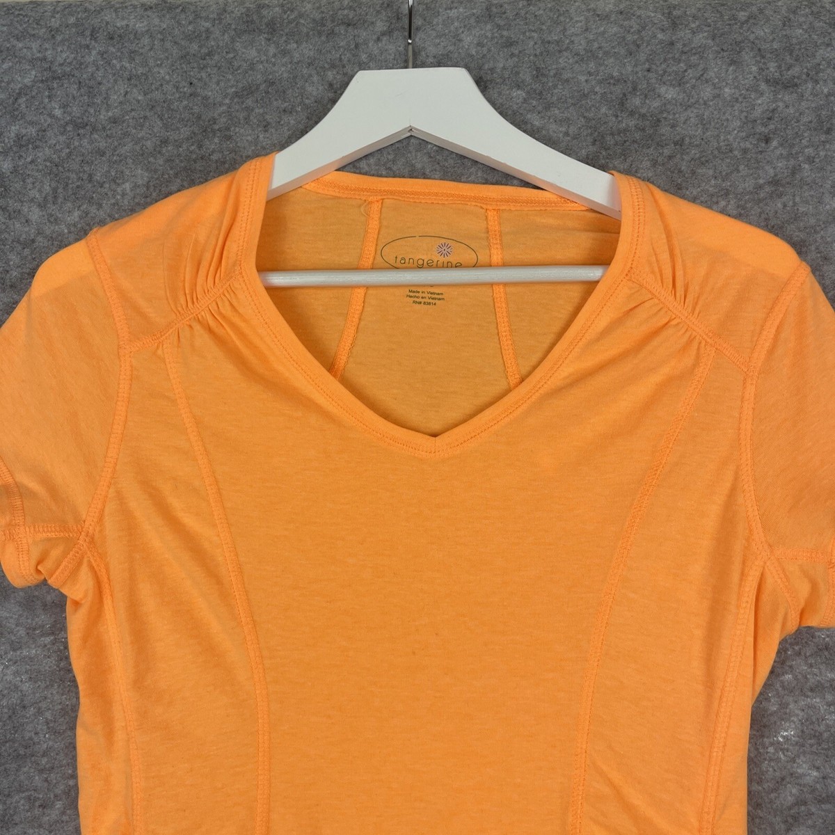 Tangerine Women's Small Orange Pop Short Sleeve V-Neck T