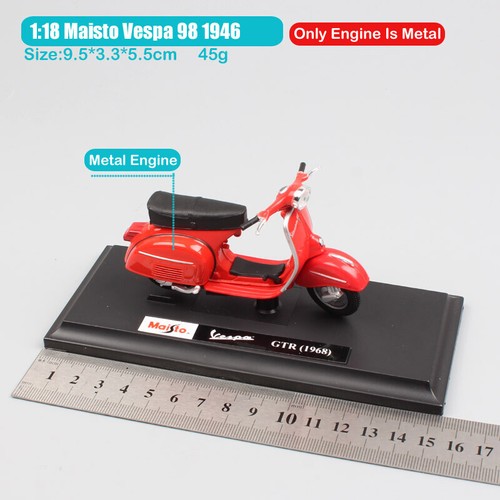 1/18 scale mini maisto Vespa GTR 1968 scooter motorcycle diecast toy bike models - Picture 2 of 14