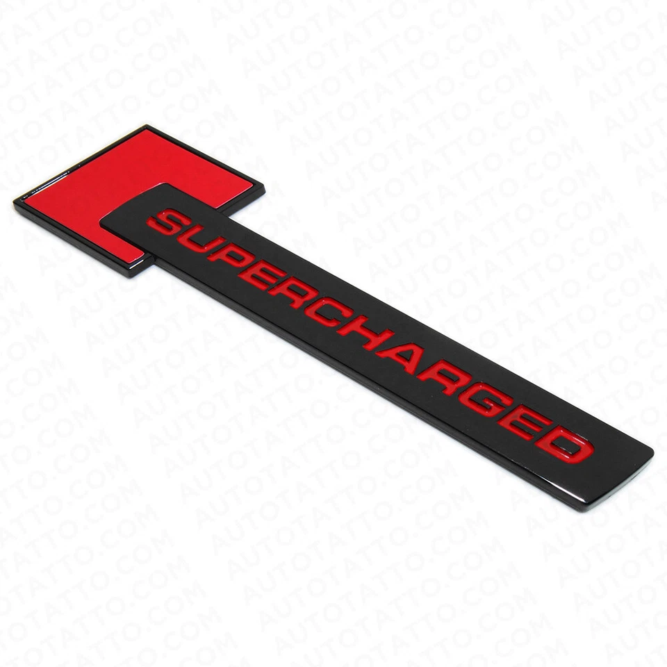 Audi Supercharged Side Fender Marker Nameplate Emblem Badge Decorate Black&Red - Image 3 of 4