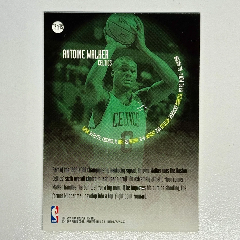 1996-97 Fleer Ultra #13 Antoine Walker Rookie All-Rookie - Image 2 of 2