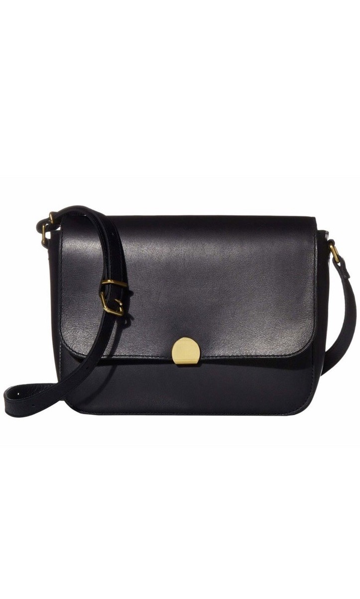 abroad leather collection 黒革ショルダーバッグ Madewell The Abroad Leather Shoulder Bag Flap Crossbody in Black